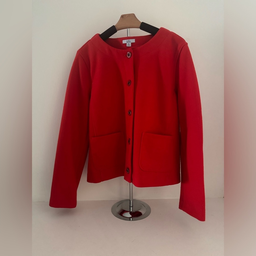 Croft & Barrow NEW Red Button Up Jacket Long Sleeve Women's Size XL